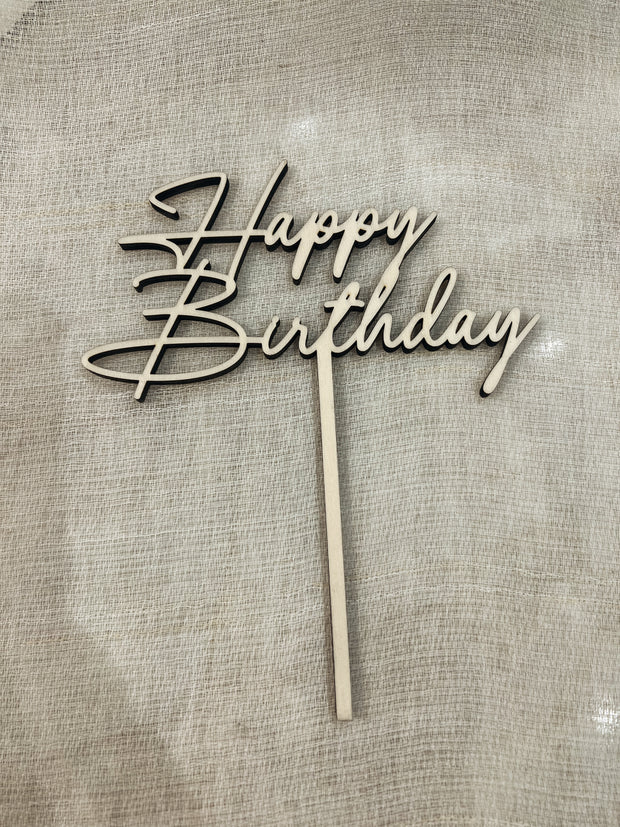 Cake topper « Happy birthday »